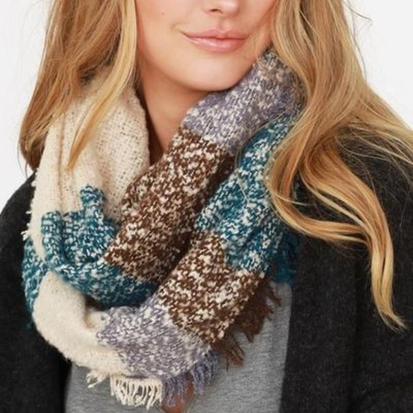 Color Blocked, Brushed Infinity Scarf - Picture 1 of 2